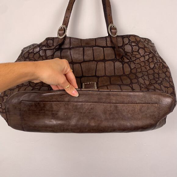 Campomaggi Centaurus in Crocodile Print Laser-Embossed Brown Leather - Picture 6 of 11